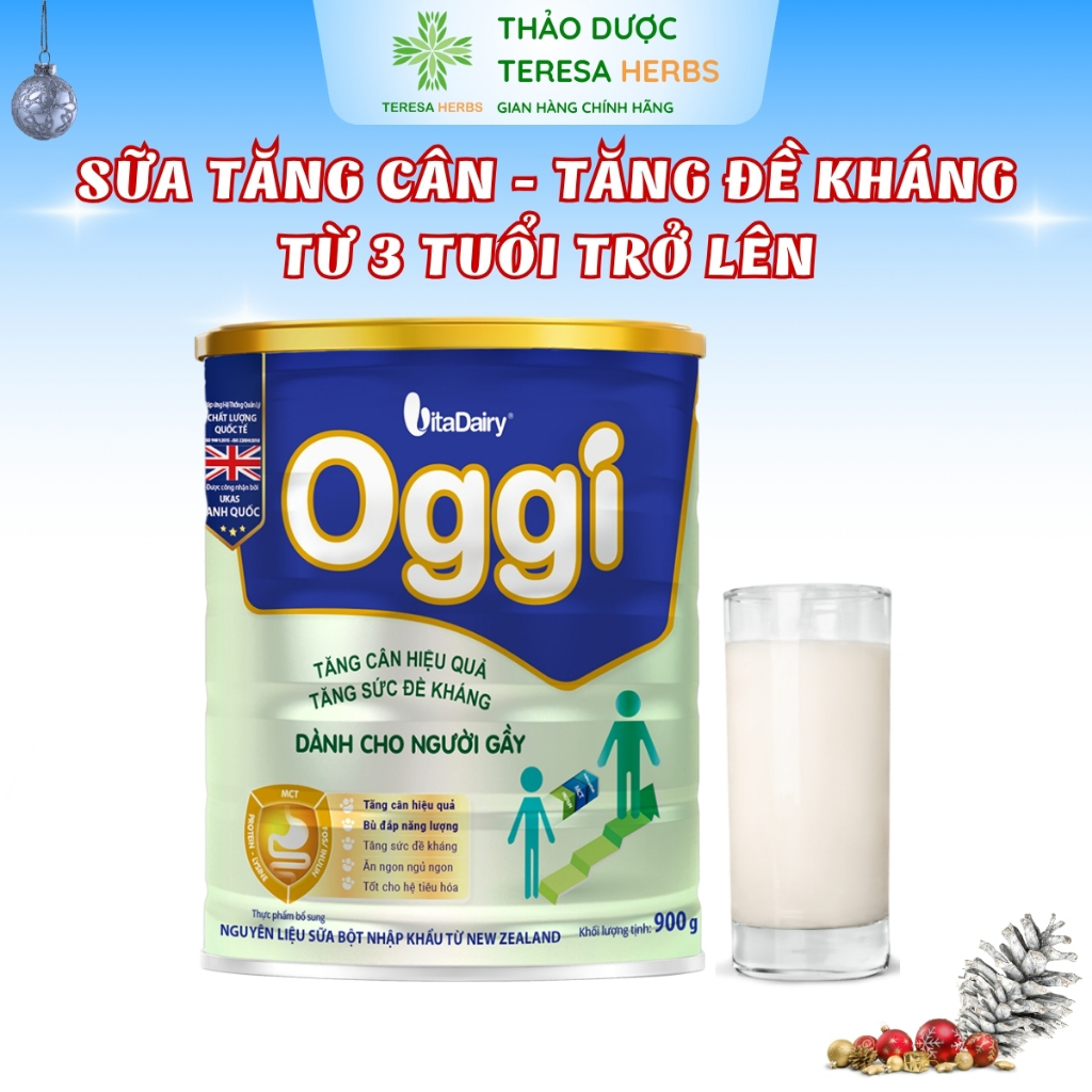 Sữa Tăng Cân Cho Người Gầy Oggi Hỗ trợ Tăng Đề Kháng và Miễn Dịch (Hộp 900g)