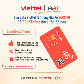  Sim Data 4G Viettel Miễn Phí 12 Tháng Giá Rẻ 12H2T70 