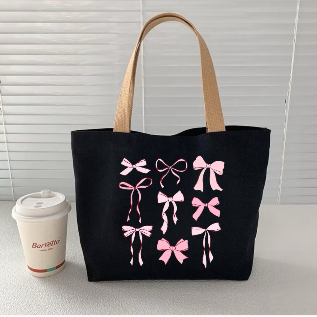 Túi tote hình Gấu chất vải canvas chống thấm nước chắc chắn phong cách đơn giản. đựng đồ tiện lợi | BigBuy360 - bigbuy360.vn