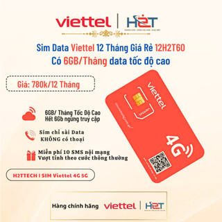  Sim Data 4G Viettel 12 Tháng Giá Rẻ 12H2T60 