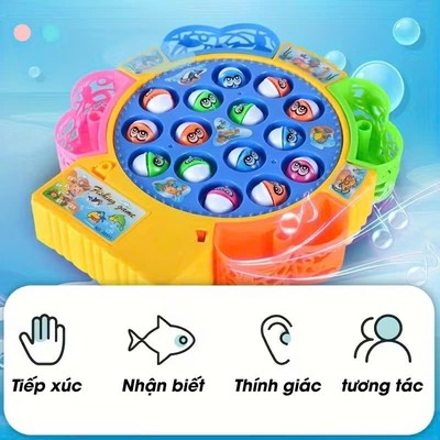 Đồ chơi câu cá cho bé xoay tròn có đèn và nhạc BBT Global 20111