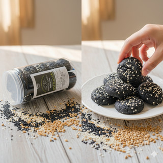  Bánh quy healthy bánh Cookies Mè đen không đường ít ngọt - 260g Chiêng Food 
