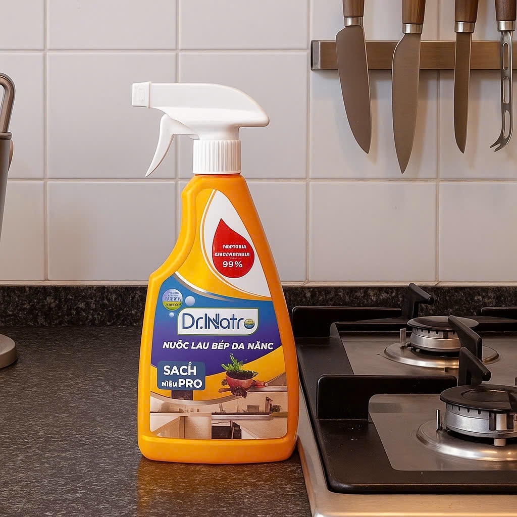 Nước lau bếp Dr.Natro, Làm sạch hiệu quả, An toàn cho da (Dr. Natro Miền Tây)