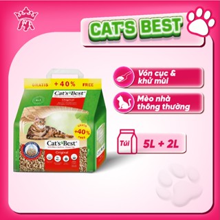 Cát vệ sinh hữu cơ cho mèo Cat's Best Original vón cục thấm hút siêu nhanh, khử mùi tốt từ 100% gỗ linh sam và vân sam