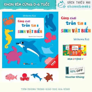 Sách ehon tương tác cùng chơi trốn tìm 8 : sinh vật biển - ehon cho bé 0-6 tuổi