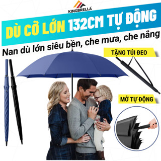 🌂 Ô cỡ lớn che đủ 3 người, dù che mưa size siêu to tán rộng 132cm, ô che nắng cán thẳng cao cấp KingBrella KB-CT130