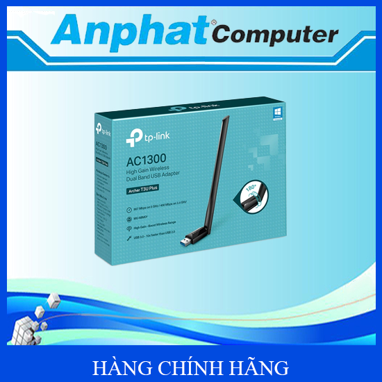 USB Thu WIFI TP-Link Archer T3U (Chuẩn AC/ AC1300/ Ănten ngầm) - Hàng Chính Hãng