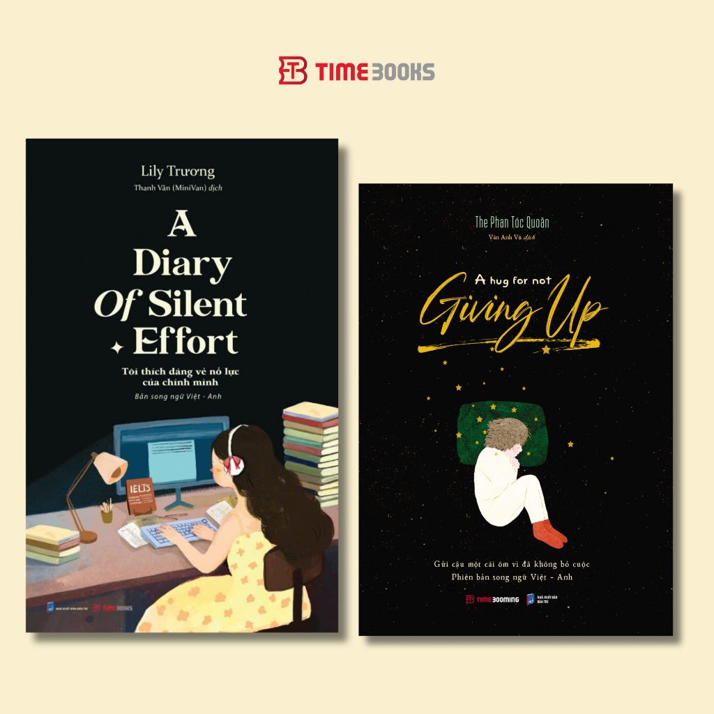Combo 2 cuốn Sách Song Ngữ Việt Anh: A Diary Of Silent Effort +  A Hug For Not Giving Up