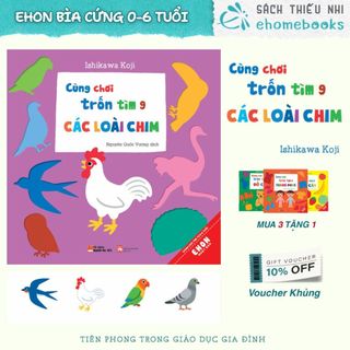 Sách ehon tương tác cùng chơi trốn tìm 9 : các loài chim - ehon cho bé 0-6 tuổi
