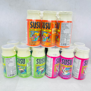 Vỉ 6 Lọ Sữa Chua Uống Susu Cam,Dâu 80ml