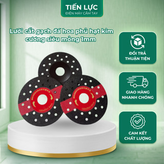  5,10 Lưỡi cắt gạch đá hoa phủ hạt kim cương siêu mỏng 1mm có nhiều lỗ tản nhiệt chính hãng Mei Er Dun  màu bạc,đỏ đen   