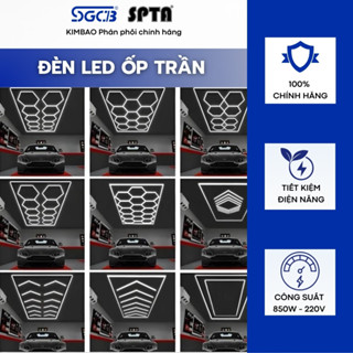 Đèn LED Tổ Ong Ốp Trần Trang Trí Garage, Showroom Xe nhiều kiểu dáng, Công Suất 850W - 220V Bảo Hành 9 Tháng