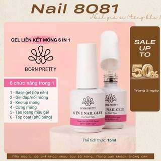  Gel đa năng 6in1 Born Pretty 15ml  Sơn gel liên kết 6in1 base nối úp móng top loang 