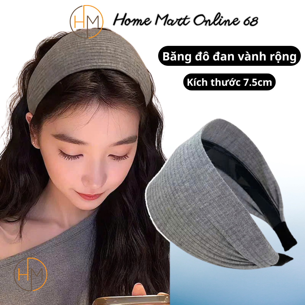 HM68578 Băng đô bản to phong cách retro, Phụ kiện tóc đơn giản, thanh lịch, cá tính năng động HM68