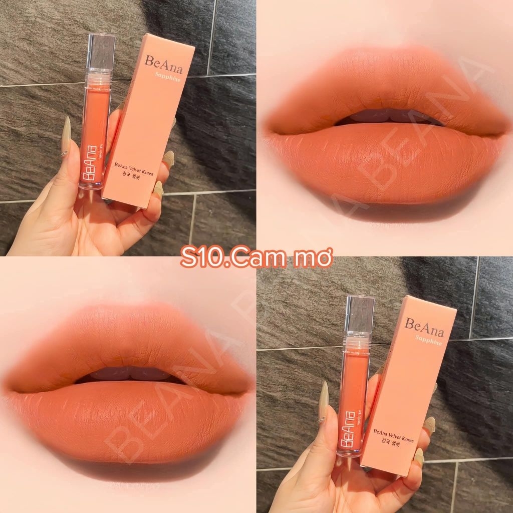 Son kem lì BeAna, son cam sữa son cam nude son kem chính hãng chất son mềm, mịn
