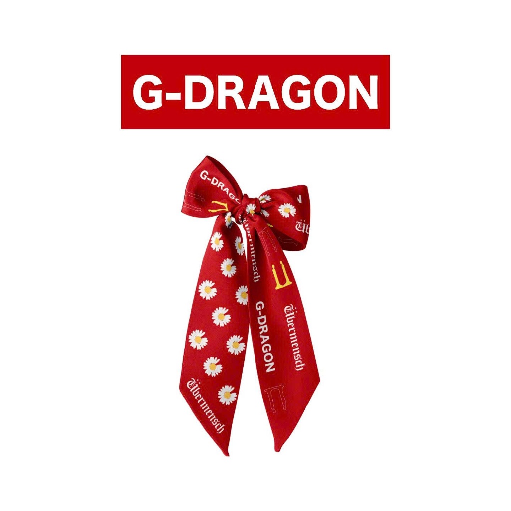Khăn Twilly GD Über đỏ, Khăn G-DRAGON - Khăn phụ kiện concert, khăn đa năng, trang trí túi xách