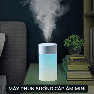  Máy phun sương tạo ẩm mini cầm tay Nhập Khẩu FUJIHOME HM01 khuếch tán tinh dầu đèn ngủ LED dịu nhẹ chống khô da 