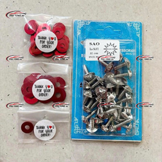   Flash Sale  Bộ Ốc Salaya Full Dàn Áo Inox 304 Tặng Full Lông Đền Đỏ Phù Hợp Exciter Winner Wave Sirius Future,.. 