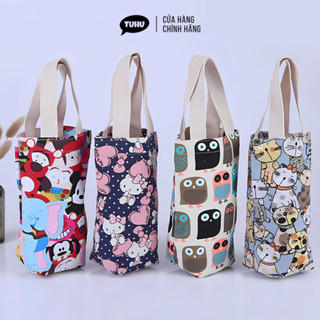 Túi canvas đựng ly giữ nhiệt, túi vải đựng bình ly cốc giữ nhiệt tiện lợi đi học đi làm - TUHUHOUSE