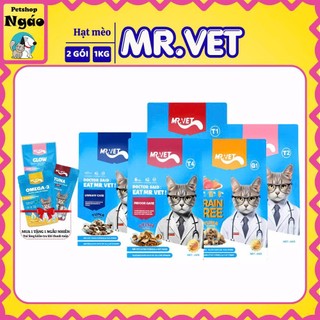  MRVET   Mr Vet  Combo 2gói x 1kg  Thức Ăn Cho Mèo Hạt Topping Cao Cấp T1 T2 T3 T4 G1 NGÁOPETSHOP 