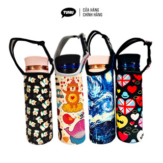 Túi đựng bình giữ nhiệt có quai xách, túi đựng ly giữ nhiệt 600ml họa tiết dễ thương - TUHUHOUSE