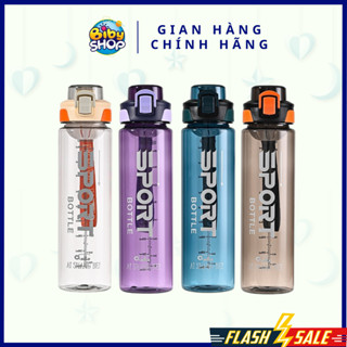 BÌNH NHỰA THỂ THAO SPORT 1000ML kèm quai đeo có nút bấm tiện lợi uống nước, bình nhựa thể thao tập gym