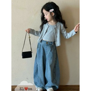  Quần áo bé gái - SET CARDIGAN + QUẦN JEAN  ko túi  siêu xinh cho bé 1-8 Tuổi 