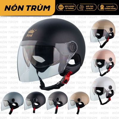Mũ bảo hiểm nửa đầu Royal M163K 2 kính nam nữ đi xe máy chính hãng | Nâng cấp từ Royal M579