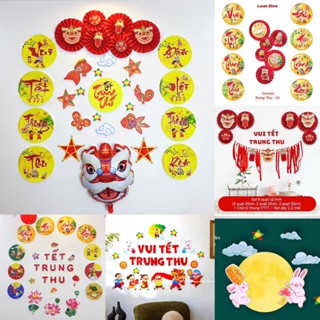 Set Trang Trí VUI TẾT TRUNG THU đầy đủ phụ kiện, decor trung thu cho trường lớp, quán cafe, cửa hàng, gia đình