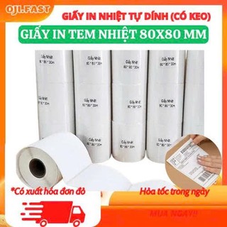 [Combo 10 cuộn]tem 80x80mmx30m cuộn ~360 tem giấy in tem nhiệt vận chuyên đơn hàng GHN J&T 78x80mm ( K80 tính cả lề CN)