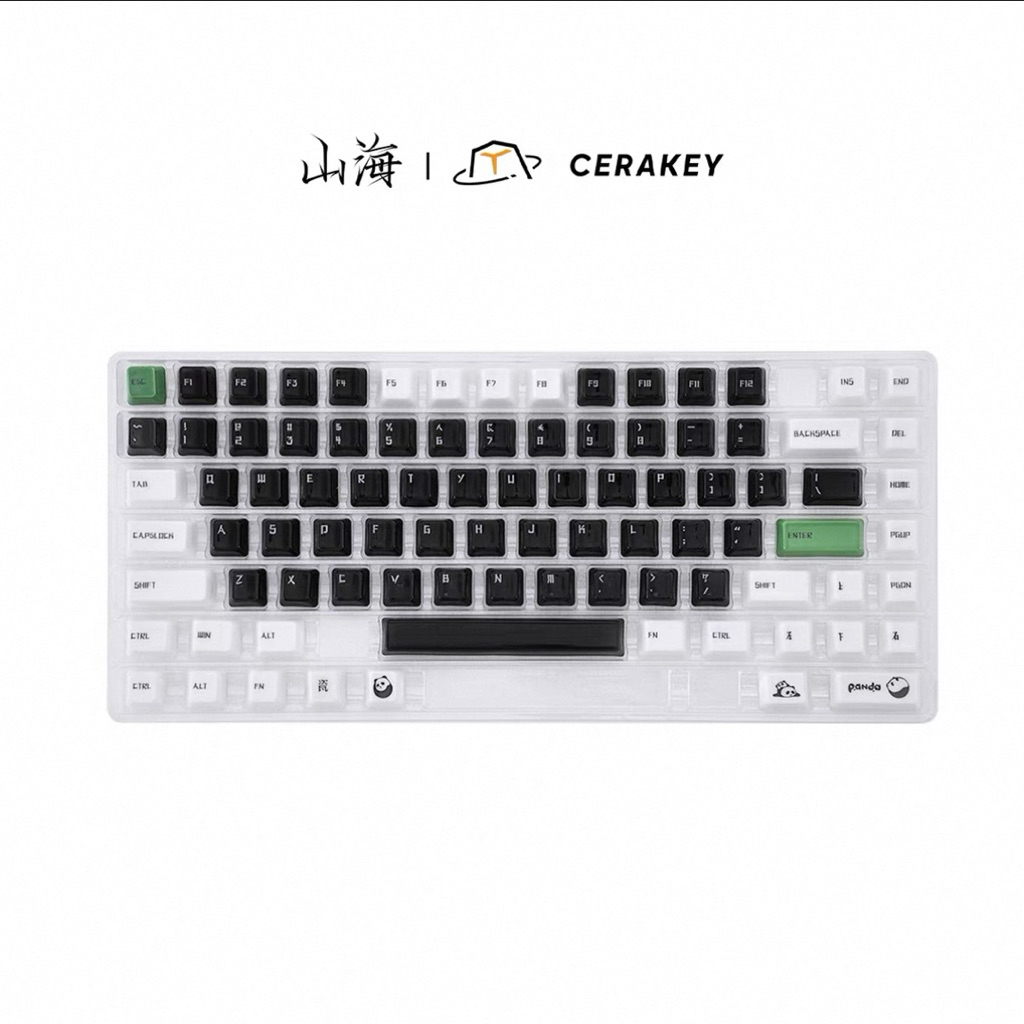 Keycap set Gốm Sứ Panda 89 phím chủ đề Gấu Trúc hãng Cerakey
