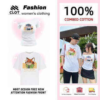 áo thun đôi in hình Judy và Nick -CLOT áo thun cổ tròn 100%cotton