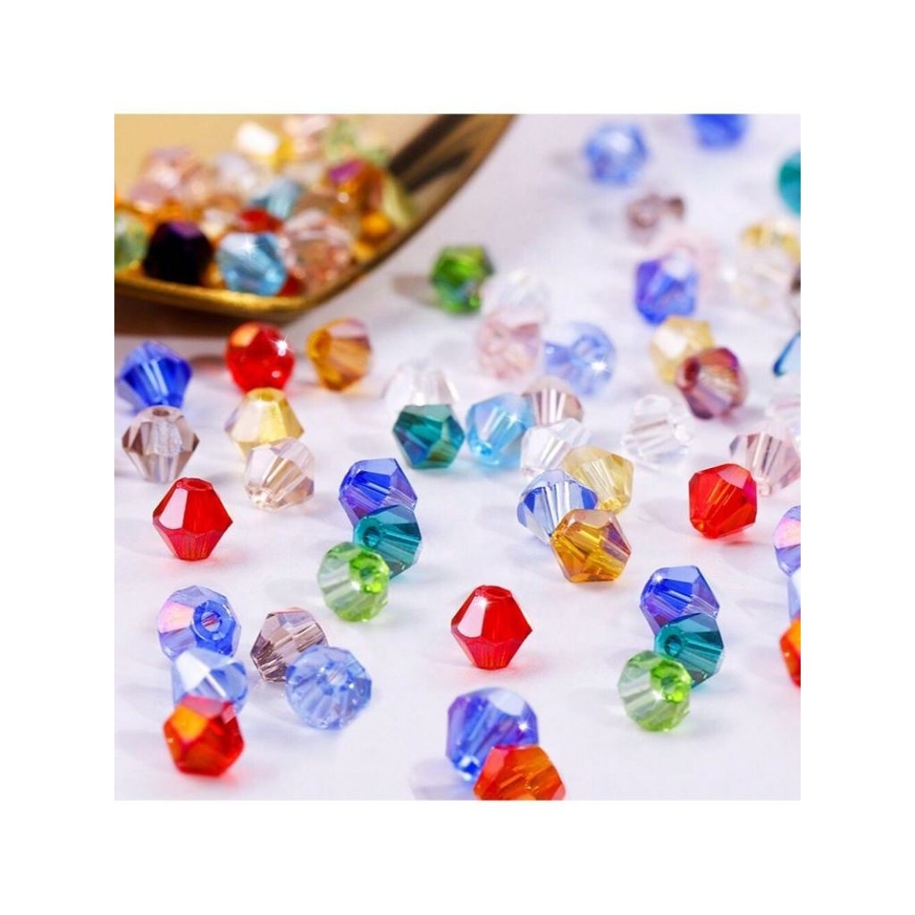 Set 500 hạt pha lê thoi 4mm (mix màu)
