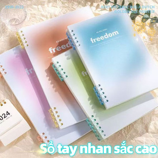 Sổ còng thay được giấy pastel A5 B5 -120 trang kẻ ngang caro Moca làm vở tập học sinh planner sổ ghi chép 