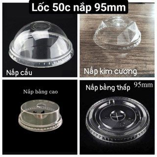  Nắp Nhựa pet Trong suốt Dùng cho cốc phi 95 phi 90 phi 93. Các loại nắp cho cốc giấy cốc nhựa 