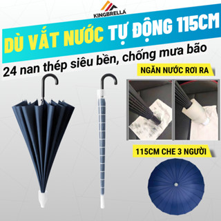 🌂 Ô Che Mưa 24 Nan Thép Chống Gió Có Vỏ Rút Ngăn Nước Tràn Ra Xe Ô Tô, Sàn Nhà – Dù Siêu Bền, Chống Lật 115cm KingBrella