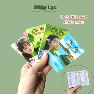   10-50q  Lịch bỏ túi 2026 - Lịch tay mini tiện ghi chú nhắc nhở - vpp Diệp Lạc 