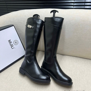  Boot đùi khuy H.M mpb đế gót trụ 3p da mềm khoá sau fullbox Mijili 