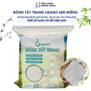 Bông tẩy trang Likado túi 600 miếng kích thước 6cmx5cm
