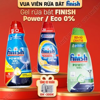 Gel rửa bát FINISH 650ml 700ml 900ml 1000ml Eco 0% Power All in 1 Max nước tẩy rửa cho máy rửa chén chính hãng
