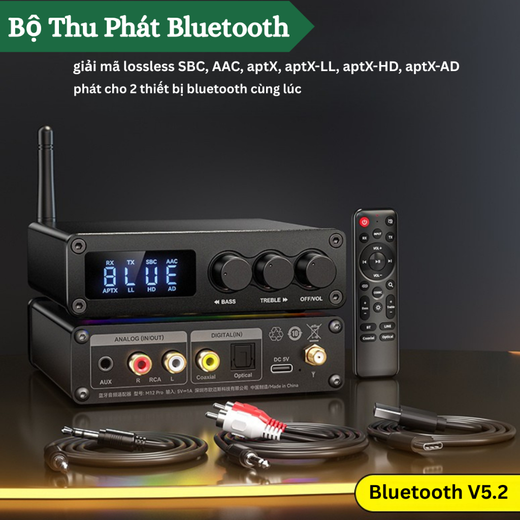 Bộ giải Mã Âm Thanh Bluetooth Cao Cấp, Bộ Thu Phát Bluetooth Cho lossless SBC, AAC, aptX, aptX-LL, a