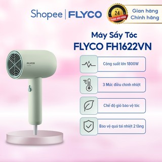  Máy Sấy Tóc Flyco FH1622VN  1800W  Chế Độ Sấy Lạnh Bảo Vệ Tóc - Hàng Chính Hãng 