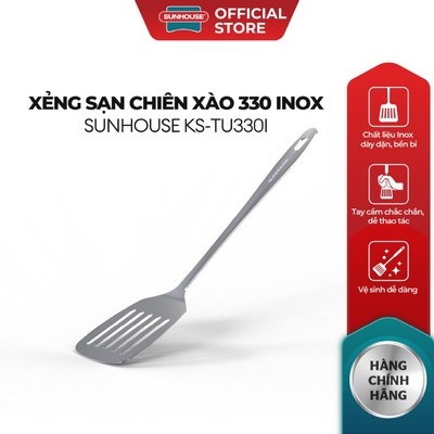 Xẻng sạn chiên xào 330 inox Sunhouse KS-TU330I - Inox chống gỉ dày dặn - Tay cầm chắc chắn - Dễ vệ sinh