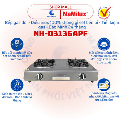 [HỎA TỐC] Bếp gas đôi NaMilux NH-DM3136APF - Hàng chính hãng