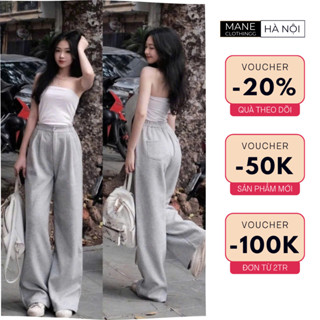 Quần Ống Rộng Chất Nỉ Ép Mềm Mịn Loại 1 - Quần Nỉ Dáng Suông Lưng Cao Cạp Chun Có Khuy Cài M664