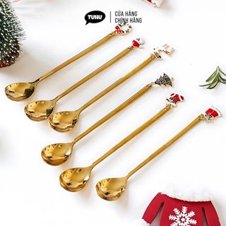  Muỗng cà phê inox Giáng Sinh dễ thương thìa cà phê inox 304 hoạ tiết trang trí decor bàn ăn – TUHUHOUSE 