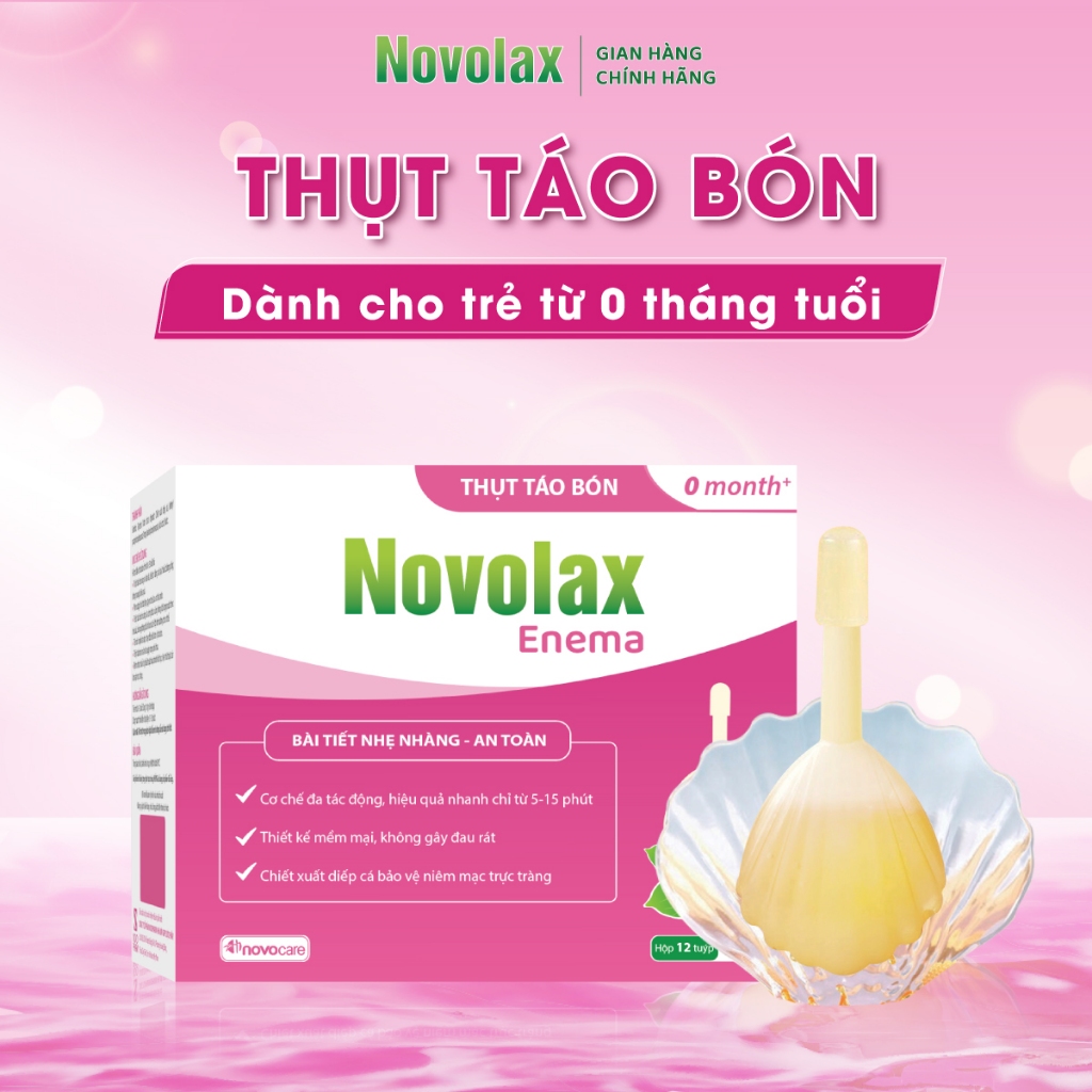 Ống bơm trực tràng Novocare Novolax Enema 0 month+ tuýp 3ml, thụt táo bón cho trẻ em từ 0 tháng tuổi