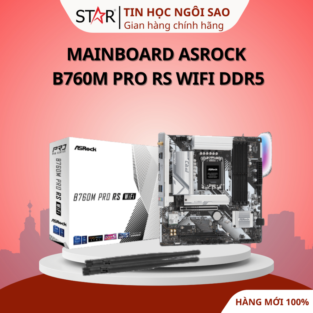 Mainboard ASRock B760M Pro Rs Wifi DDR5 - Bảo hành 36 tháng
