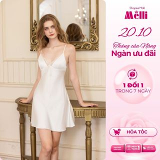 Váy Ngủ 2 Dây Lụa Cao Cấp Mặc Nhà Melli, Đầm Ngủ Sexy Gợi Cảm Quyến Rũ Thoải Mái Cho Mùa Hè - V15