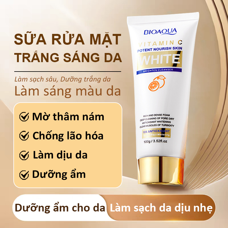 Sữa Rửa Mặt Trắng Da Mờ Thâm Nám Dưỡng Da Xoá Nhăn Da Căng Bóng Sáng Mịn Chống Lão Hoá 100ml